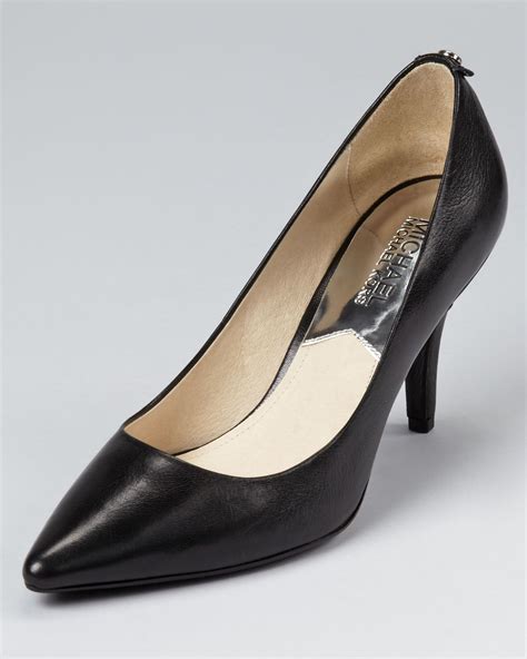 michael kors black pump with mk logo|michael kors closed toe pumps.